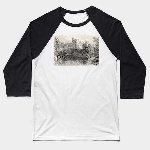 Engraving Kilkenny Castle, Ireland 1841 Baseball T-Shirt by artfromthepast